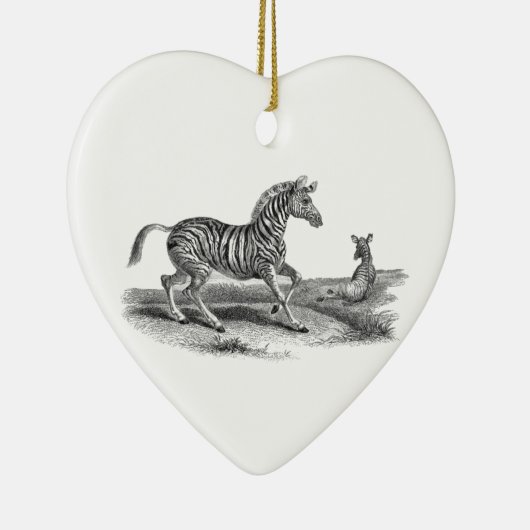 シマウマのロバの子馬のヴィンテージの芸術のスケッチのオーナメント セラミックオーナメント (右)