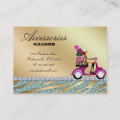 シマウマの付属品の財布のジュエリーの金ゴールドのティール(緑がかった色)の輝き 名刺 (裏面)