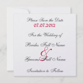 シマウマの保存日付 セーブザデート (裏面)