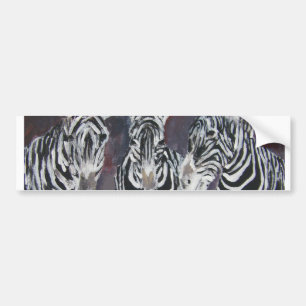 シマウマの動物園の動物の野性生物の絵画の芸術のギフト バンパーステッカー