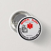 シマウマの医学の注意深いボタンが付いているEDSのタイプ3 缶バッジ (正面&裏面)
