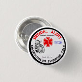 シマウマの医学の注意深いボタンとのEDSのタイプ3 MCAD 缶バッジ (正面&裏面)