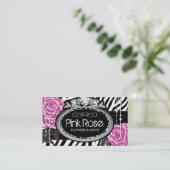 シマウマの名刺のぼろぼろのシックなバラ 名刺 (スタンド正面)