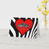 シマウマの抱擁 カード (黄色い花)