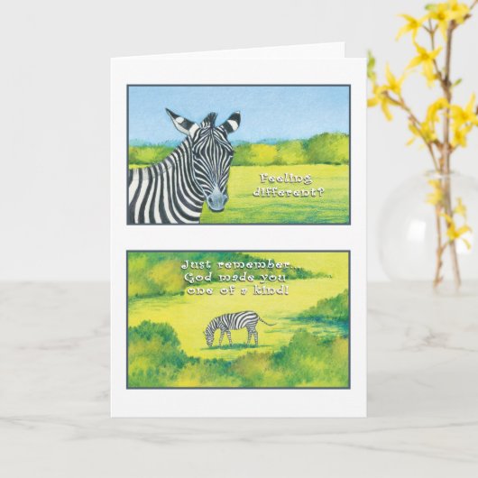 シマウマの挨拶状の賛美歌の139:14 カード (黄色い花)