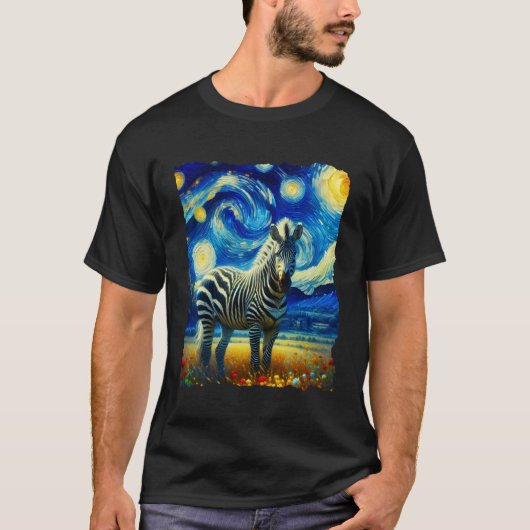 シマウマの星空シマウマ Tシャツ (正面)