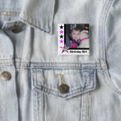 シマウマの星: 誕生日の女の子: 写真ボタン 缶バッジ (インサイチュ)