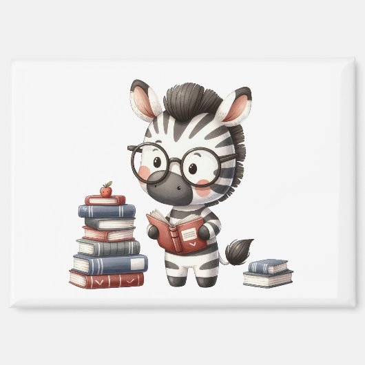 シマウマの本読み マグネット (正面)