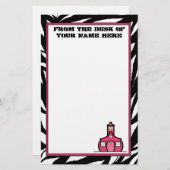 シマウマの校舎の文房具 便箋 (正面/裏面)