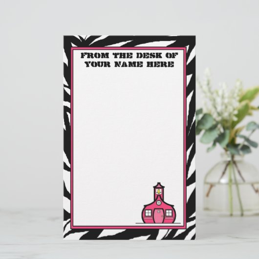 シマウマの校舎の文房具 便箋 (スタンド正面)