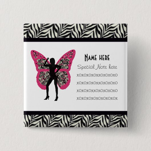 シマウマの版画コレクションボタン 缶バッジ (正面)