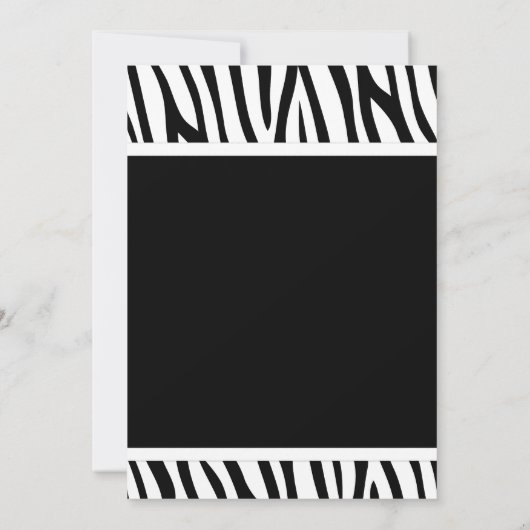 シマウマの白によって印刷される弓ベビーシャワーの招待状 招待状 (裏面)