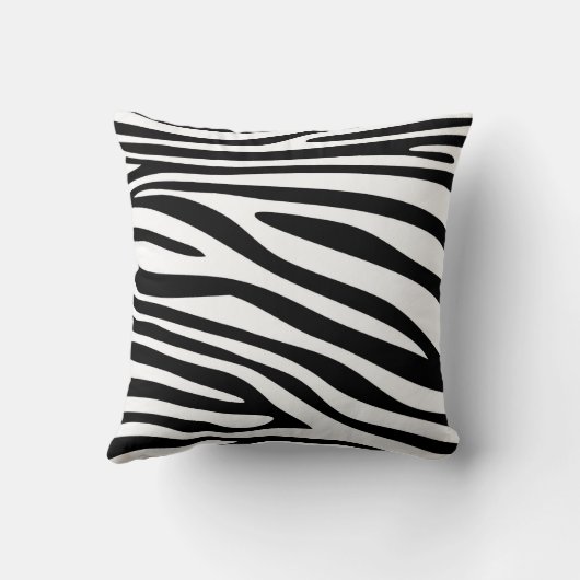 シマウマの白黒アニマルプリントの皮 クッション (裏面)
