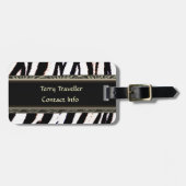 シマウマの白黒パーソナライズな荷物のラベル ラゲッジタグ (正面横)