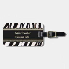 シマウマの白黒パーソナライズな荷物のラベル ラゲッジタグ