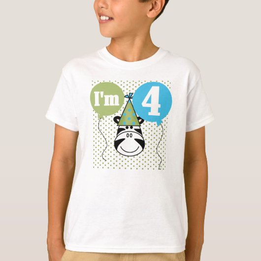 シマウマの第4誕生日 Tシャツ (正面)