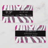 シマウマの素朴なピンク 名刺 (正面/裏面)