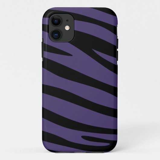 シマウマの紫と黒のアニマルプリントの皮 Case-Mate iPhoneケース (裏面)