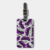シマウマの紫色のチータのハイヒールの靴のプリント ラゲッジタグ (正面縦)