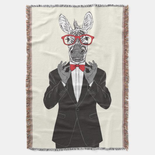 シマウマの紳士 スローブランケット (正面縦)