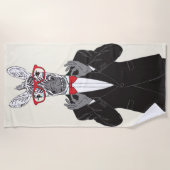 シマウマの紳士 ビーチタオル (正面)