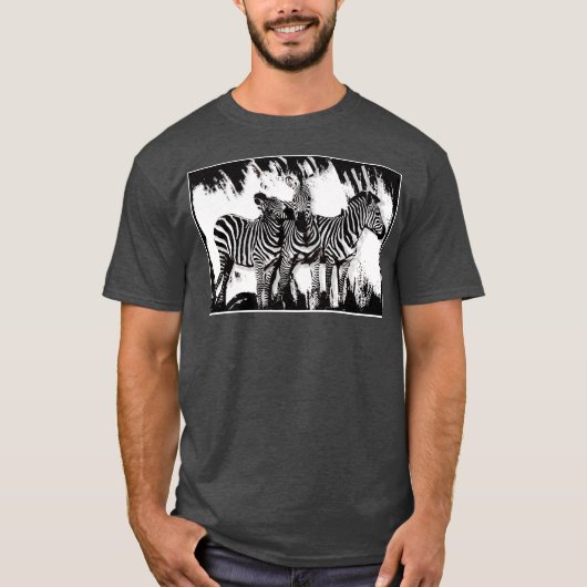 シマウマの絵3頭 Tシャツ (正面)