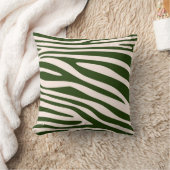 シマウマの緑のアニマルプリントの皮 クッション (ブランケット)