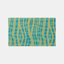 シマウマの縞模様(ティール（緑がかった色）グリーンとマスタード)