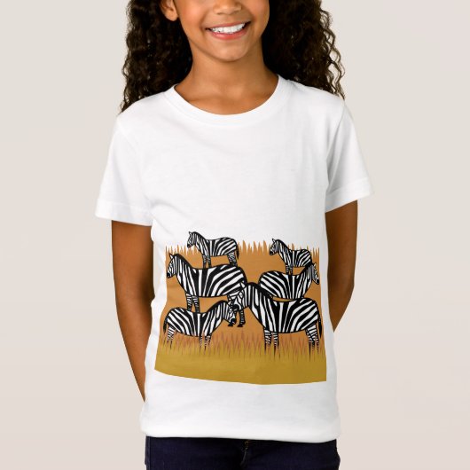 シマウマの群れ Tシャツ (正面)