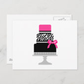 シマウマの花型女性歌手のケーキ ポストカード (正面/裏面)