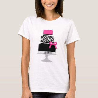 シマウマの花型女性歌手のケーキ Tシャツ