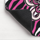 シマウマの花-ピンク及び白 マウスパッド (コーナー)