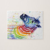 シマウマの芸術の水彩画の絵画のパズル ジグソーパズル (横)