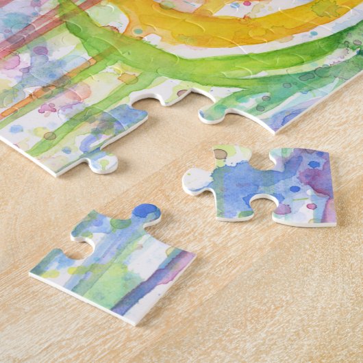 シマウマの芸術の水彩画の絵画のパズル ジグソーパズル (側面)