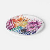 シマウマの虹のパーティーの商品 ペーパープレート (アングル)