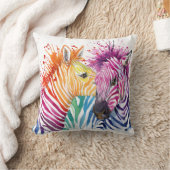 シマウマの虹の枕 クッション (ブランケット)