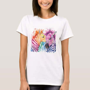 シマウマの虹のTシャツ Tシャツ
