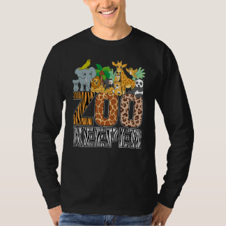 シマウマの野生柄アフリカの動物飼育員コスチューム Tシャツ