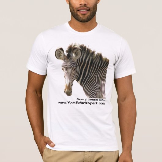 シマウマの顔(前部) -シマウマのお尻(背部) Tシャツ (正面)