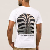 シマウマの顔(前部) -シマウマのお尻(背部) Tシャツ (裏面)