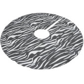 シマウマの黒い及び白クリスマスツリーのスカート ブラッシュドポリエステルツリースカート (アングル)