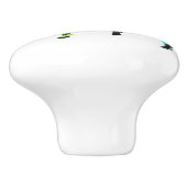 シマウマの黒および虹のシルエット セラミックノブ (側面)