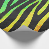 シマウマの黒および虹のプリント ラッピングペーパー (角)