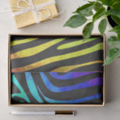 シマウマの黒および虹のプリント 薄葉紙 (ギフト)