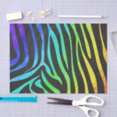 シマウマの黒および虹のプリント 薄葉紙 (クラフト)