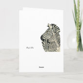 シマウマの黒くエレガントな父の日カード カード (裏面)