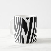 シマウマの黒と白の縞模様 コーヒーマグカップ (正面左)