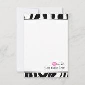 シマウマのSweet sixteenの招待状 ノートカード (裏面)