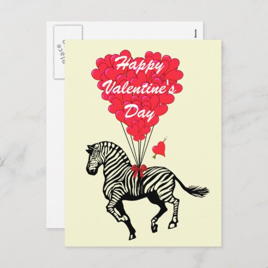シマウマはバレンタインをからかいます シーズンポストカード (正面/裏面)