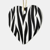 シマウマは-ハートOrnamnetを縞で飾ります セラミックオーナメント (左)